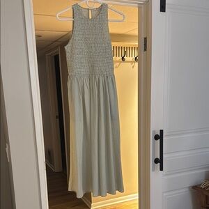 Madewell Green Sleeveless Midi Dress